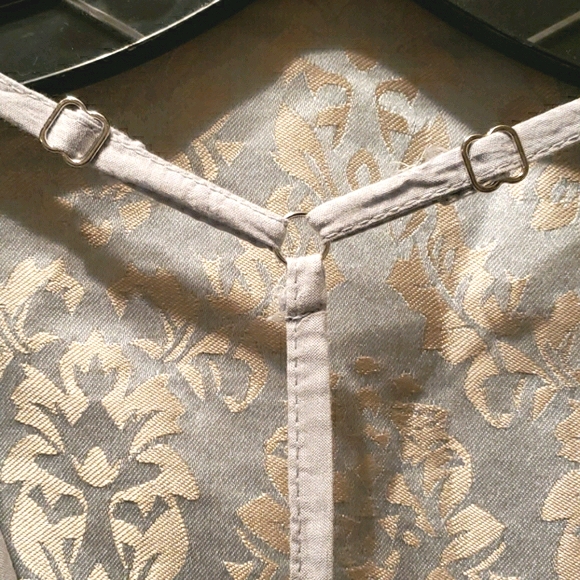 DON'T ASK WHY BLUE DRAPE HALTER TANK O/SZ - Picture 8 of 8